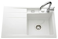 Logo Tr�sor blanc brillant - evier � encastrer luisina 1 bac, 1 �gouttoir