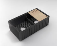 Logo Louis le grand ii noir - evier � poser esprit chambord 2 bacs avec un