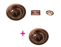 Logo Vidage & trop plein cuivre brillant - kit vidage bonde + trop plein en