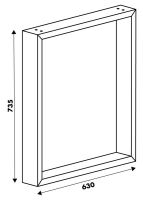 Logo Pied stef graphite hauteur table 735 mm - pied de table rectangulaire