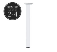Logo Pied carr� blanc 705 mm - pied de table carr� en acier blanc h 705 mm