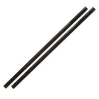 Logo Pailles droites noires sier diposables refork 8 mm / 24 cm (lot de 100) hu496