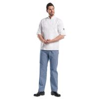 Logo Veste de cuisine mixte chaud devant hilton poco manches courtes blanche m b509-m
