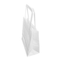 Logo Petits sacs en papier blanc avec poign�es plates fiesta recyclable (lot de 250) ja346