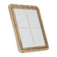 Logo Porte-menu mural en ch�ne avec led securit 4xa4 (sans poteau ni socle) cu939