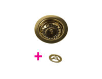 Logo Vidage & trop plein or brillant - kit vidage bonde + trop plein en inox rev�tement pvd or brillant av983018