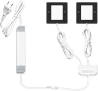 Logo Kit 2 homa s noir - kit homa s - 2 spots � poser en coloris noir + c�blage + convertisseur ze1112009