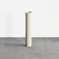 Logo Pied polo rond crme 900 mm - pied central en acier crme h 900 mm -