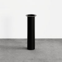 Logo Pied polo rond noir 710 mm - pied central en acier noir h 710 mm -