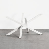 Logo Pied mika s blanc 710 mm - pied de table en acier blanc h 710 mm