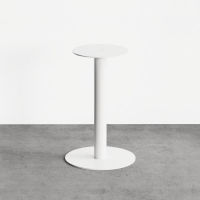 Logo Pied jane rond blanc 710 mm - pied central en acier blanc h 710 mm et