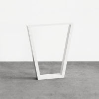 Logo Pied eva blanc 710 mm - pied de table en acier blanc h 710 mm