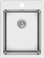 Logo Java inox lisse - cuve � encastrer luisina 1 bac coloris inox lisse