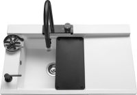 Logo Shiva blanc et noir pvd - evier � encastrer luisina 1 bac, 1 �gouttoir