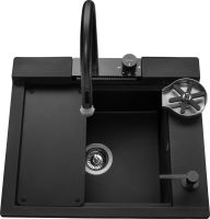 Logo Shiva noir et noir pvd - cuve � encastrer luisina 1 bac, 1 �gouttoir