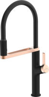 Logo Rc700917 - mitigeur de cuisine luisina, bec pivotant noir mat et or