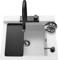 Logo Shiva blanc et noir pvd - cuve � encastrer luisina 1 bac, 1 �gouttoir