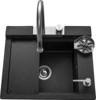 Logo Shiva noir et inox - cuve � encastrer luisina 1 bac, 1 �gouttoir