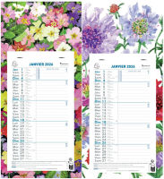 Logo Exacompta calendrier mural, 130 x 230 mm, 2026, fond fleurs 8701116