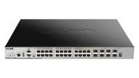 Logo Switch 24p gb poe/poe+ dont 4combo  1000base-t/sfp & 4 ports 10ge sfp+ budget poe 370w dgs-3630-28pc/si