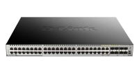 Logo Switch 48p ge poe/poe+ dont 4 combo  1000base-t/sfp & 4 ports 10ge sfp+ budget poe 370w dgs-3630-52pc/si