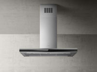 Logo Ad�le island inox et verre noir - hotte en �lot elica ad�le island 90