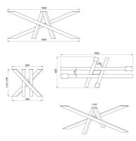 Logo Pied mika m cr�me 710 mm - pied de table en acier cr�me h 710 mm