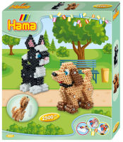 Logo Hama perles � repasser midi 3d 'chien & chat', bo�te cadeau 58140361