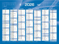 Logo Quo vadis calendrier de banque bleu, 430 x 335 mm, 2026 57000161
