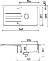 Logo Boh�me stone - evier � encastrer luisina 1 bac, 1 �gouttoir coloris
