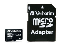 Logo Verbatim micro sdhc card 16go class 10 incl adaptor wcf (p) 48284400