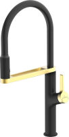 Logo Rc700918 - mitigeur de cuisine luisina, bec pivotant noir mat et or