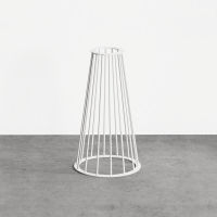 Logo Pied zo� blanc 710 mm - pied central en acier blanc h 710 mm - �400 mm