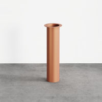 Logo Pied polo rond terracotta 710 mm - pied central en acier terracotta h