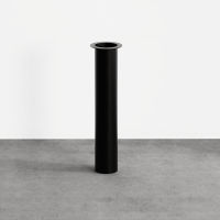 Logo Pied polo rond noir 900 mm - pied central en acier noir h 900 mm -