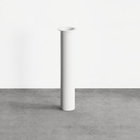 Logo Pied polo rond blanc 900 mm - pied central en acier blanc h 900 mm -