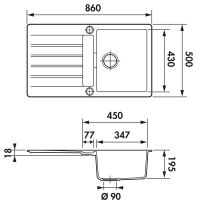 Logo Scala magma - evier � encastrer luisina 1 bac, 1 �gouttoir coloris magma ev22401 119