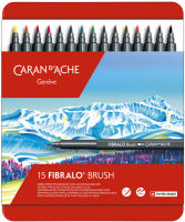 Logo Caran d'ache feutre fibralo brush, �tui m�tal de 15 86040624