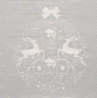 Logo Papstar serviette � motif de no�l 'deers couple', argent 6489524