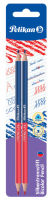 Logo Pelikan crayon bicolore fin, rouge/bleu, carte blister de 2 56821285