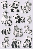 Logo Herma sticker magic 'familles de pandas et de z�bres', foam 6500995