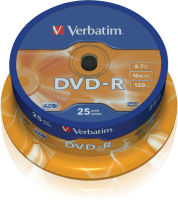 Logo Verbatim tour de 25 dvd-r 4,7gb vitesse d'criture 16x 43522 399620