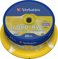 Logo Verbatim tour de 25 dvd+rw 4x 43489 712897
