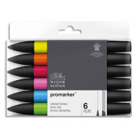 Logo Winsor & newton set de 6 feutres promarker tons vibrants 383835