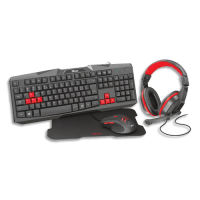 Logo Trust ziva pack 4 en 1 clavier + souris optique + tapis de souris+ enceintes multimdia 22310 386353