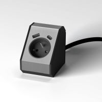 Logo Nomad aluminum et noir - prise coloris aluminium & noir 1 prise, 1
