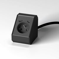 Logo Nomad noir - prise coloris noir 1 prise, 1 prise usb-a et 1 prise