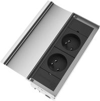 Logo Cover aluminium - prise � ouverture manuelle coloris aluminium 2