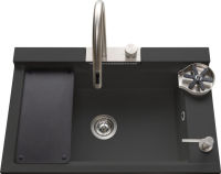 Logo Shiva noir et inox - cuve � encastrer luisina 1 grand bac, 1 �gouttoir