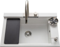Logo Shiva blanc et inox - cuve � encastrer luisina 1 grand bac, 1